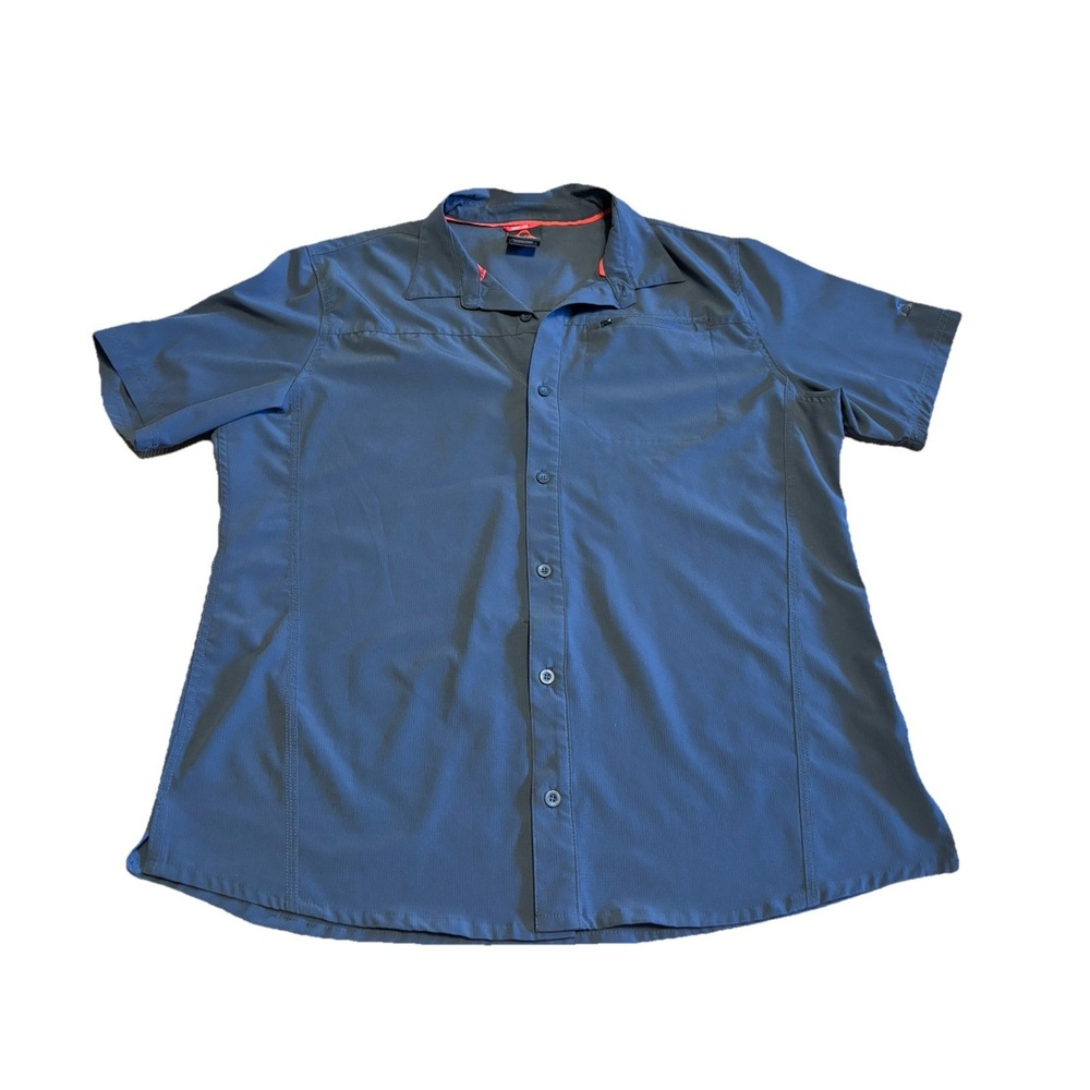 Gerry Men's Woven Dark Gray Short Sleeve Hiking Shirt, Size XL, Button Up